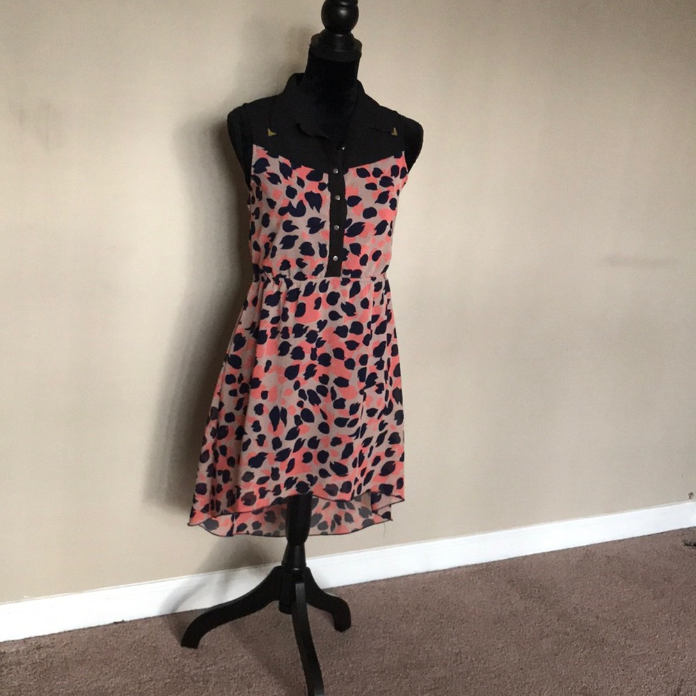 High low no sleeves button up indulge dress